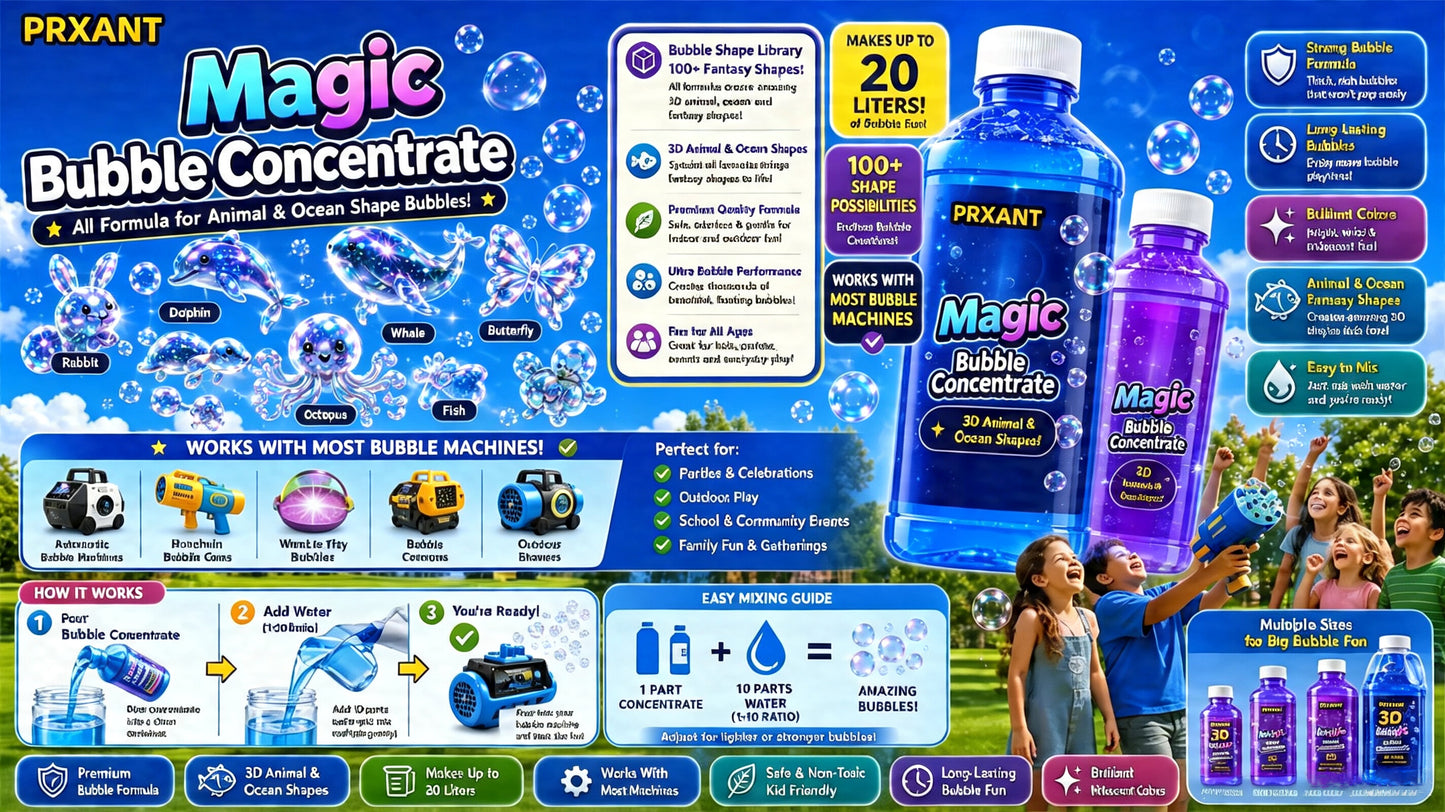 Prxant Magic Bubble Concentrate —— Animal & Ocean Fantasy Theme