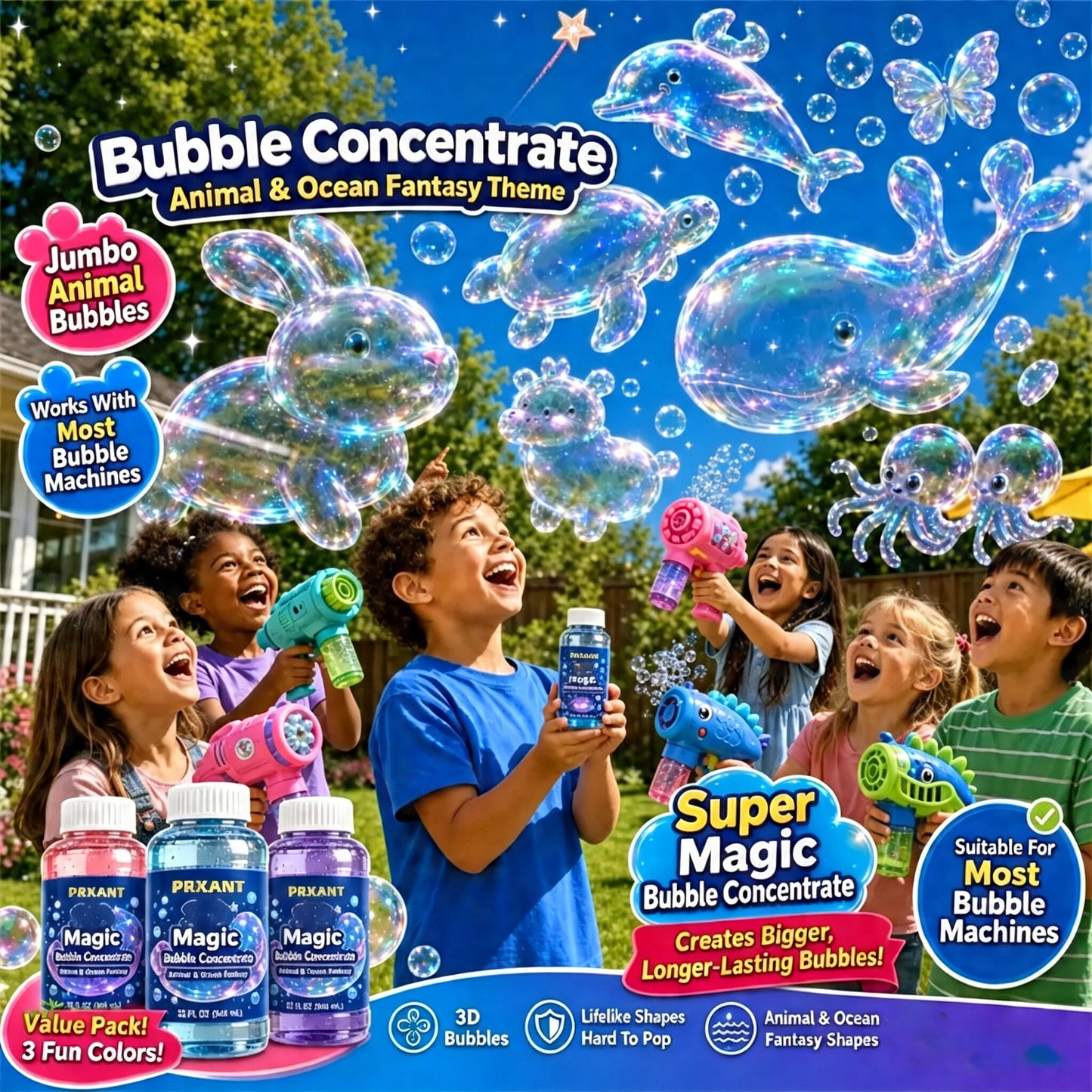 Prxant Magic Bubble Concentrate —— Animal & Ocean Fantasy Theme